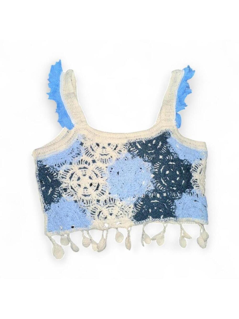 Women's Multi and Blue Crop-top